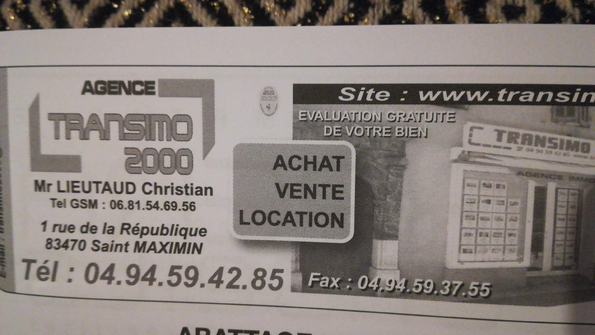Agence immobilière spécialisée dans l'évaluation de votre bien Saint-maximin-la-sainte-baume Transmo 2000
