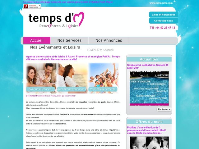 Agence de rencontre sérieuse célibataires Aix en Provence : TEMPS D'M. 
