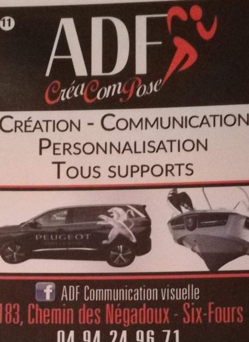 Création graphique, personnalisation textile, marquage de véhicule Six-Fours-les-Plages ADF communication visuelle