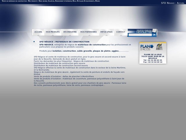 SFD Négoce de vente de matériaux de construction Saint Jean de la Neuville 