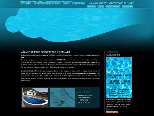 Piscine hors sol coque polyester vente et construction : Aqua Air Confort Gard.