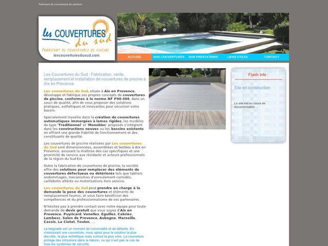 Fabricant couverture bache piscines Aix en Provence : Les Couvertures du Sud.