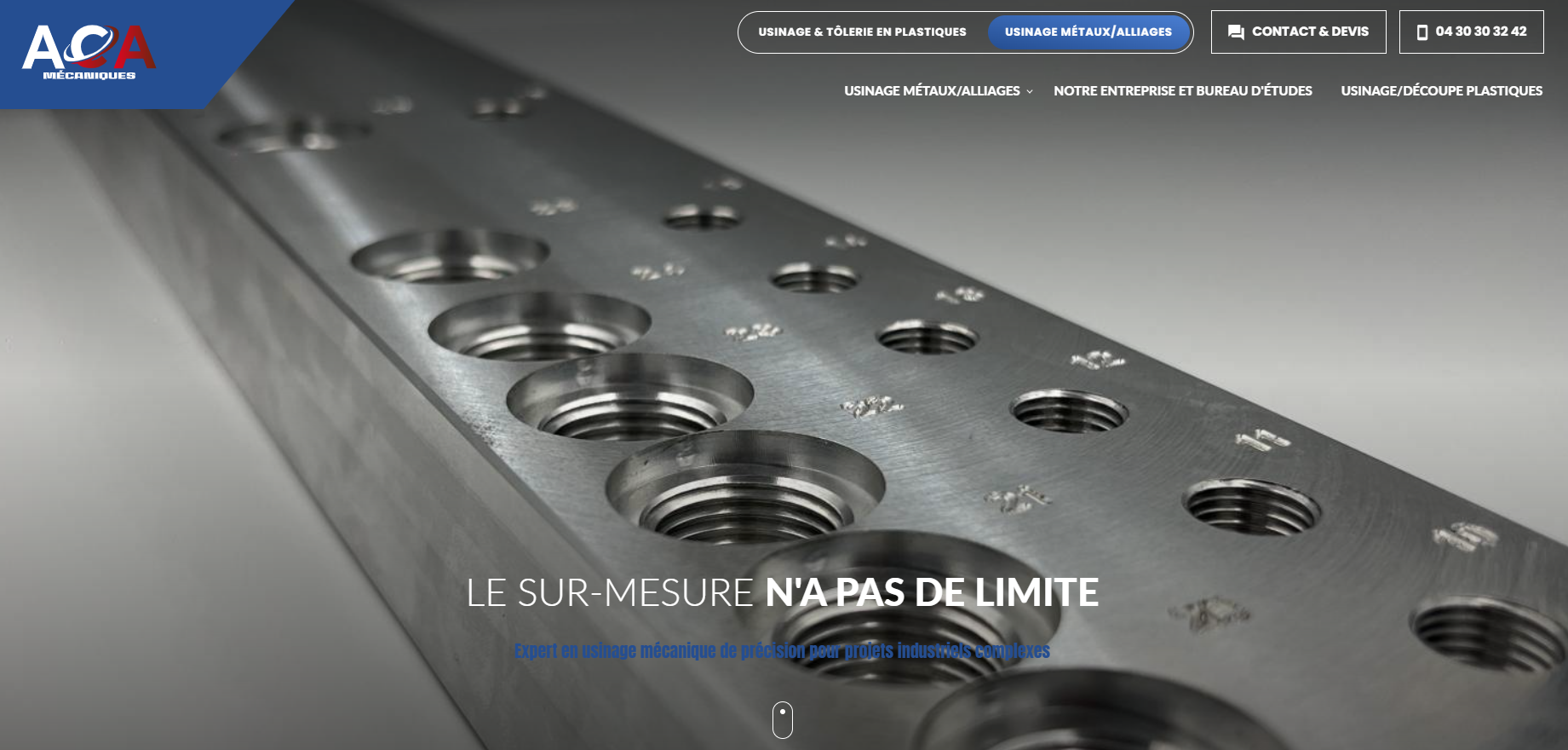 Création de site internet pour un expert en usinage CNC de précision à Signes - ACA Mécaniques