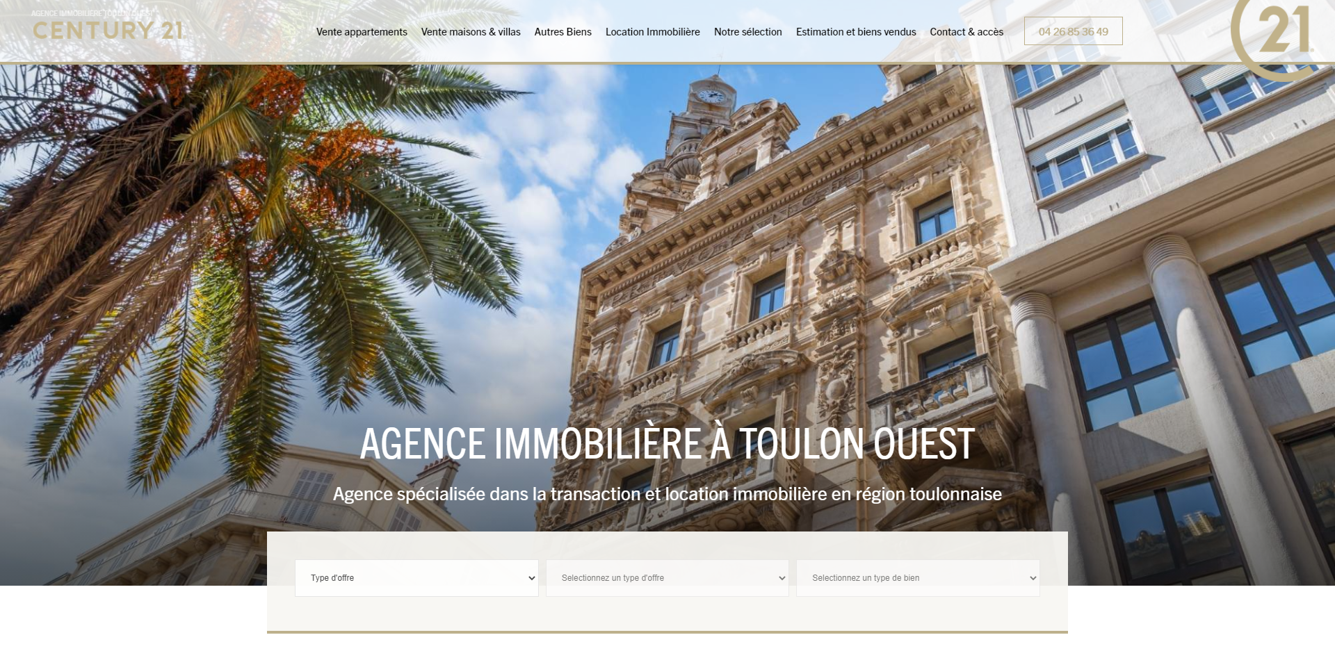Quelle agence immobilière pour acheter un appartement T3 à Toulon Ouest ? - Century 21 Centre Immo