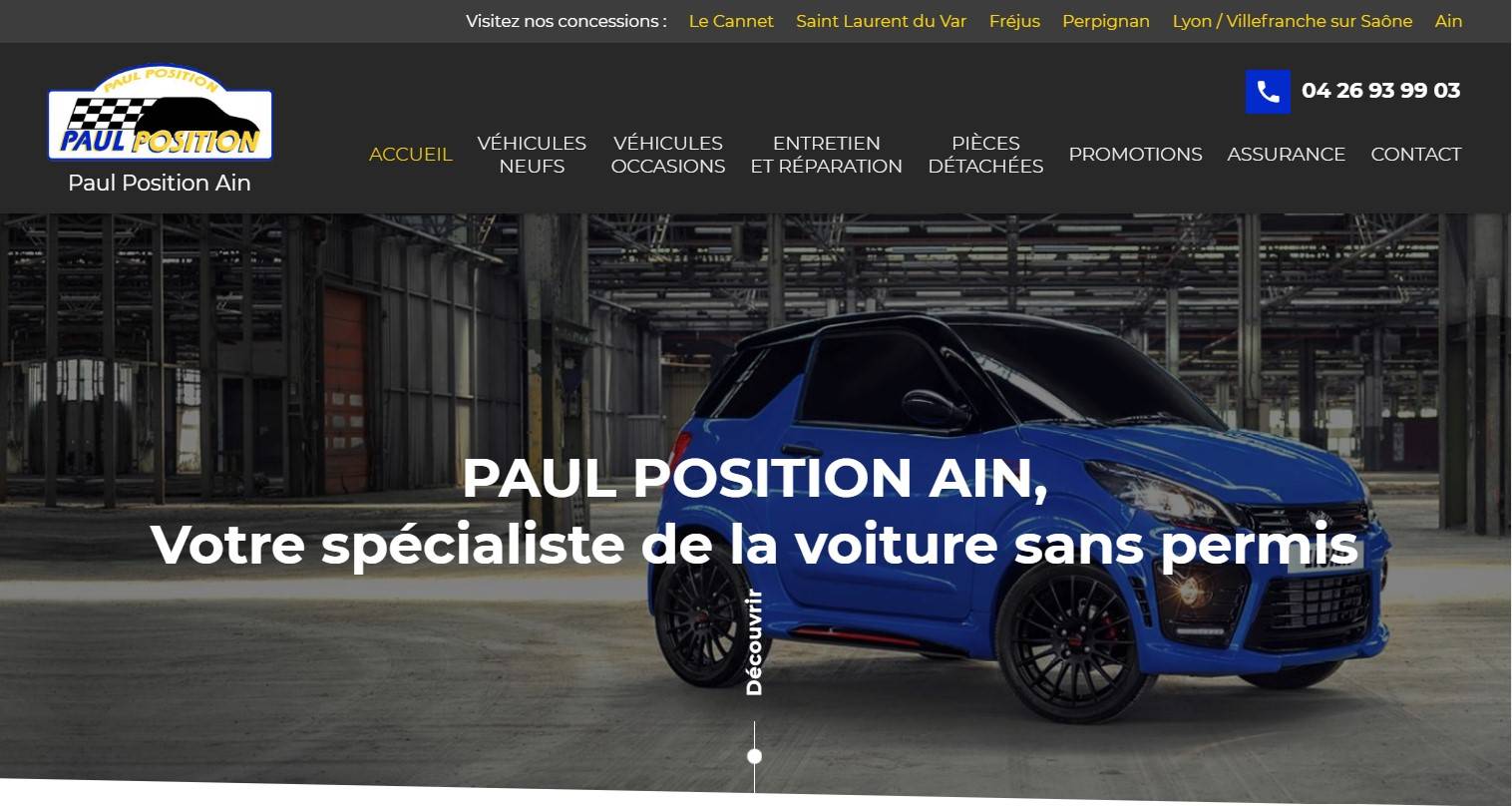 Trouver une voiture sans permis d'occasion de marque Ligier à Bourg-en-Bresse - Paul Position Ain