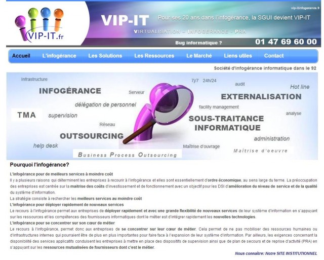 Infogérance informatique pour entreprises à Paris - VIP IT 