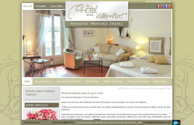 Hôtel de charme pour séjour en Provence - Hôtel de la Vallée de l'Arc