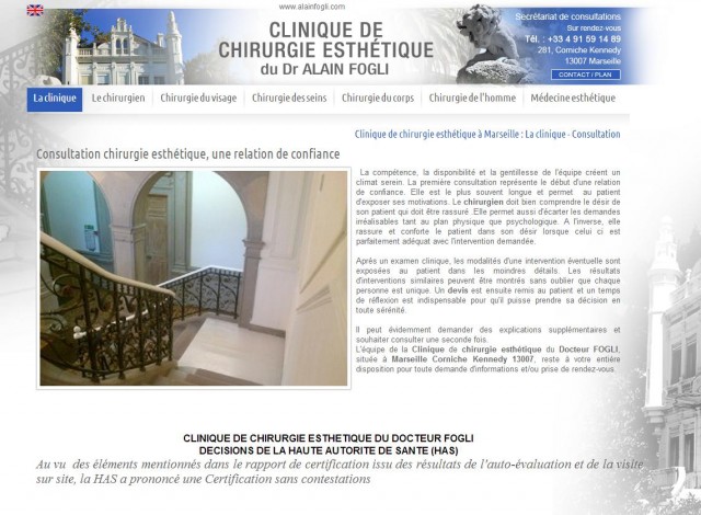 Clinique de chirurgie esthétique Marseille 13007 - Alain Fogli