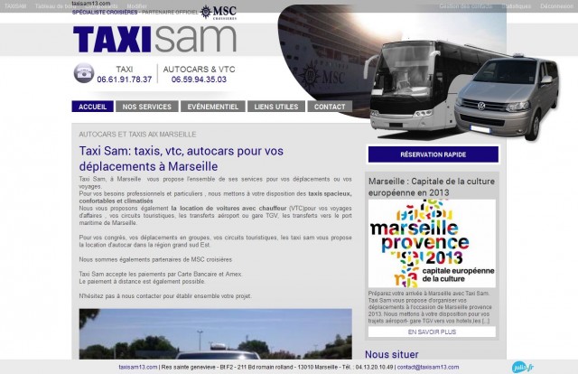 Réserver un taxi ou un autocar à Marseille - Taxi Sam