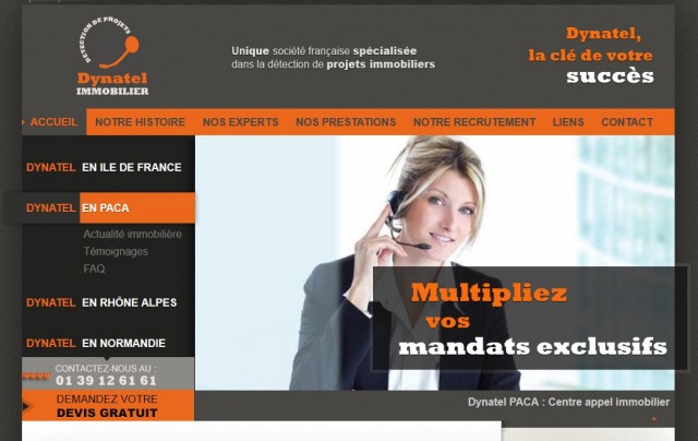 Teleprospection, call center immobilier - Dynatel PACA