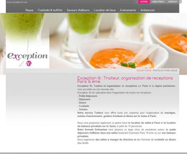 Service traiteur pour un événement à Paris 16ème - Exception 16