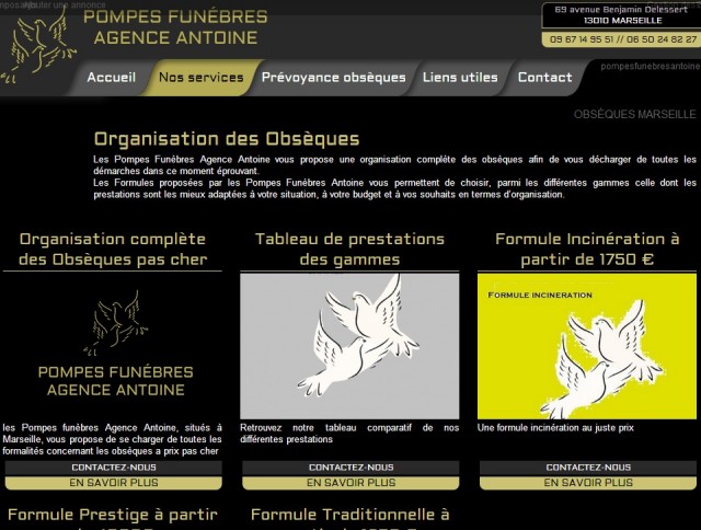 Obsèques pas cher - Agence Antoine Pompes funèbres Marseille St Pierre