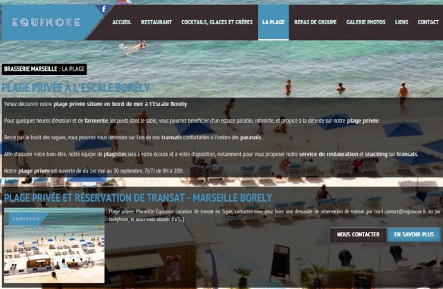 Sortir à Marseille : brasserie bord de mer plage du Prado, escale Borely