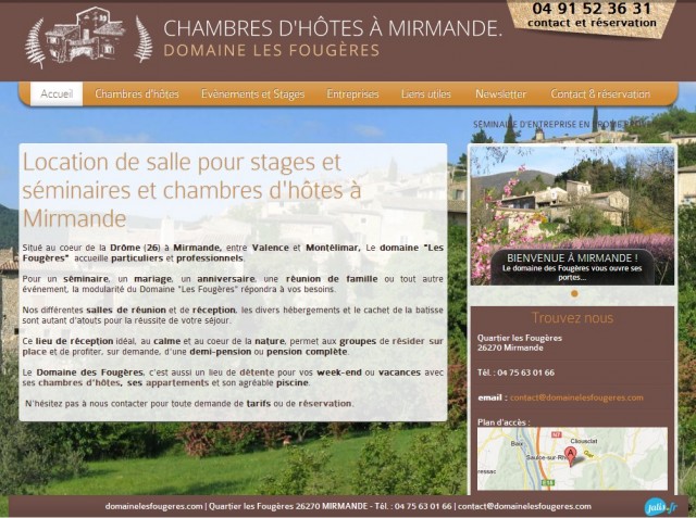 Accueil de groupe et organisation de stages en chambres d'hôtes - Domaine de Fougères Mirmande 26