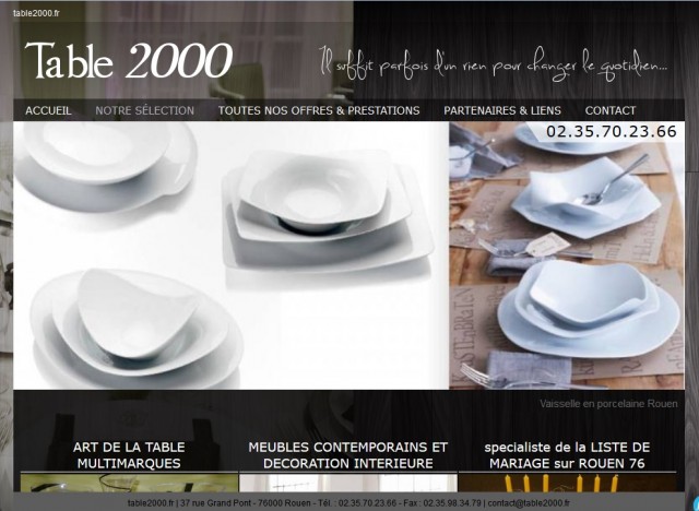 Liste de mariage, vaisselle et art de la table - Table2000 sur Rouen 76
