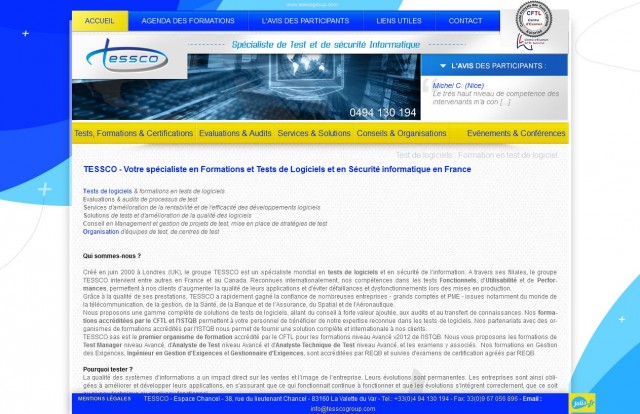 Formation de testeur de logiciels - TESSCO