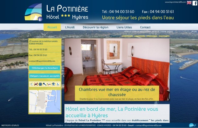 Hôtel avec accès direct à la plage à Hyères - Hôtel La Potinière