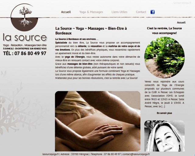 Cours de yoga particulier, massages à domicile et sur votre lieu de travail - La Source Yoga Mérignac