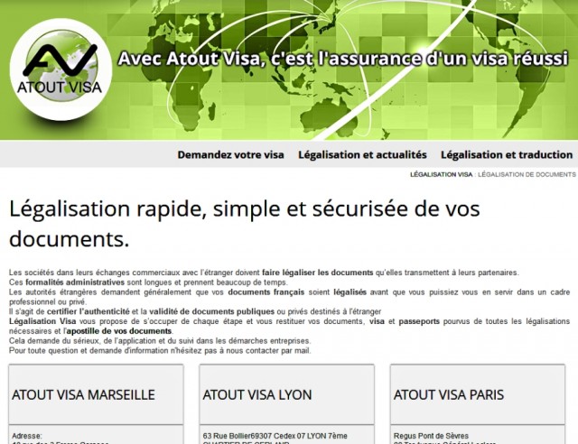 Légalisation et traduction de documents officiels - Légalisation Atout Visa 