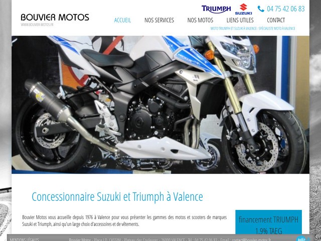 Vente de motos Triumph et Suzuki à Valence - Bouvier Motos