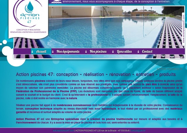 Pose et entretien de piscines sur le Lot-et-Garonne - Action Piscines 47