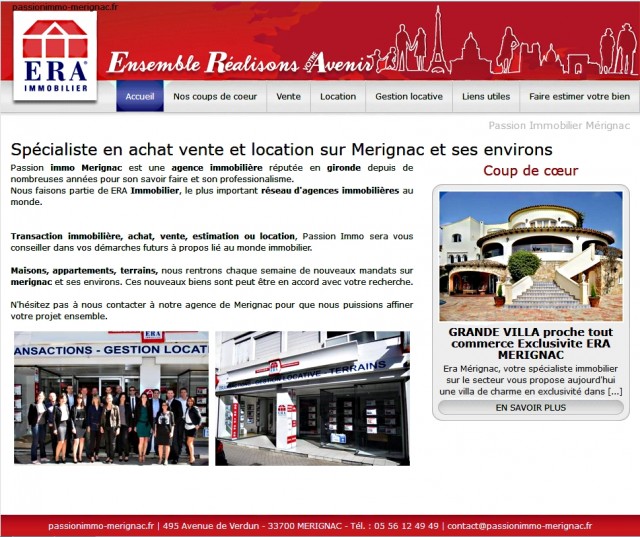 Passion Immo Mérignac -  Agence ERA spécialisée dans la vente de terrains sur la CUB.