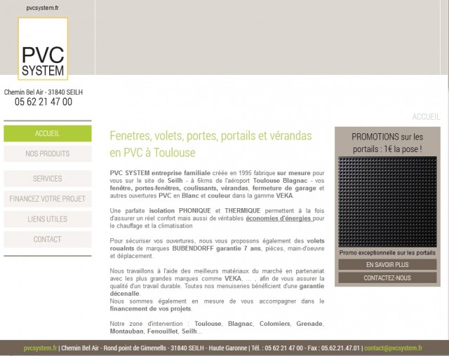 Menuiserie PVC - Fabrication et pose de fenêtres et volets sur Toulouse - PVC System