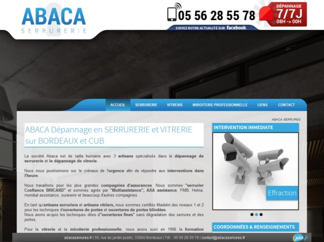 Contacter un serrurier en urgence sur Bordeaux - Abaca Serrures pour un dépannage 24h/24