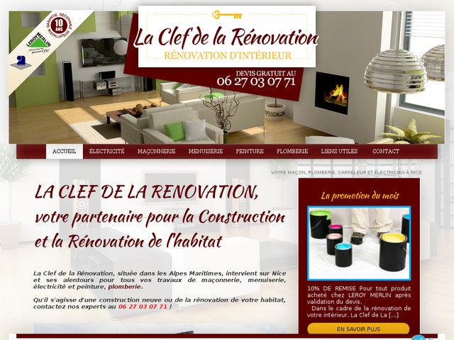 Rénovation d'intérieure, plomberie et électricité Nice - La Clef de la Rénovation