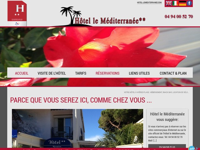 Hôtel en bord de mer à Hyères - Le Méditerranée