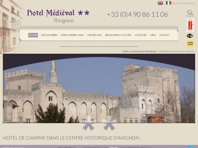 Hôtel de charme à Avignon intra-muros - Hôtel Médiéval