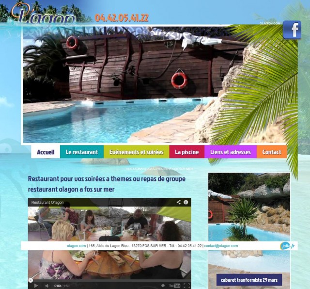 Restaurant piscine, soirees a theme Fos sur Mer 13 : O Lagon.