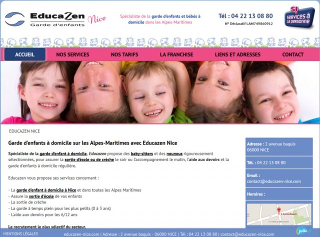Educazen Nice est à votre service pour de la garde d'enfant et du soutien scolaire à domicile