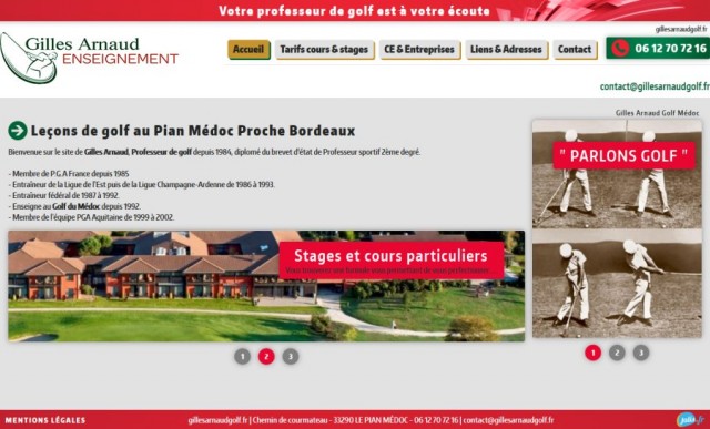 Stages de golf et cours particuliers sur Bordeaux - Gilles Arnaud