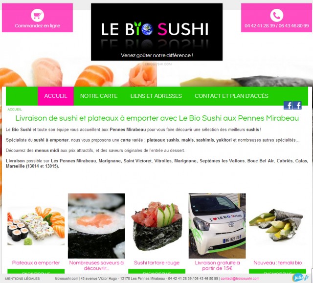 Vente à emporter et livraison de sushis bio - Bio Sushis Les Pennes