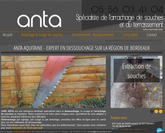 Extraction de souches, travaux de terrassement et assainissement en gironde