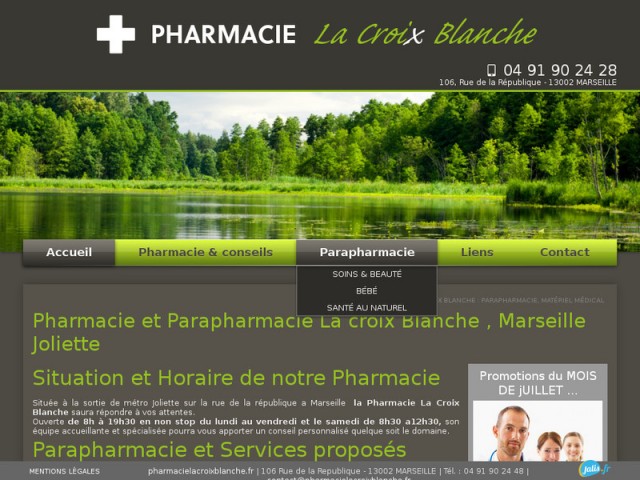 Pharmacie La Croix Blanche à Marseille : cosmétiques, parapharmacie, matériel médical