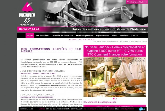 Organisme de formation aux métiers de l'hôtellerie-restauration dans le Var - UMIH 83