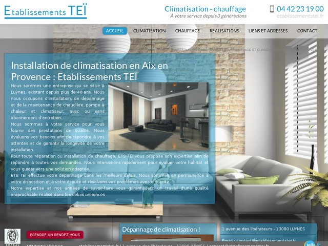 Installation et dépannage de climatiseur et chauffage à Luynes - Etablissements TEÏ