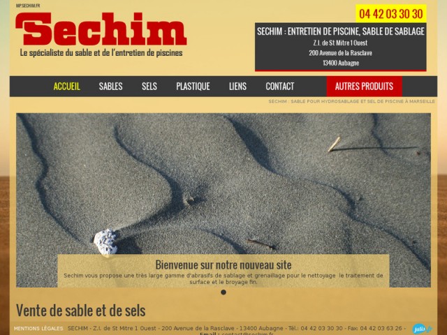Vente de sable de construction et de sel déverglaçant dans les Bouches du Rhône - Sechim