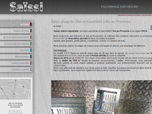 Conception et pliage de pièce en tôle sur mesure à Pertuis - SARL Saïssi