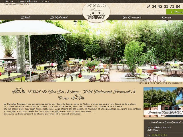 Trouver un hôtel restaurant de charme pour un week end sur Cassis - Le Clos des Arômes