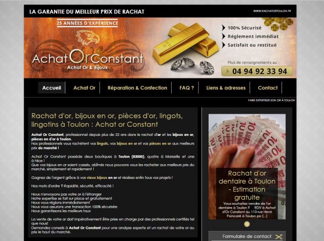 Où faire fondre des bijoux en or à Toulon ? Achat d'Or Constant 