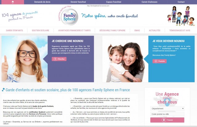 Réseau national d'agences de garde d'enfants - Family-Sphère