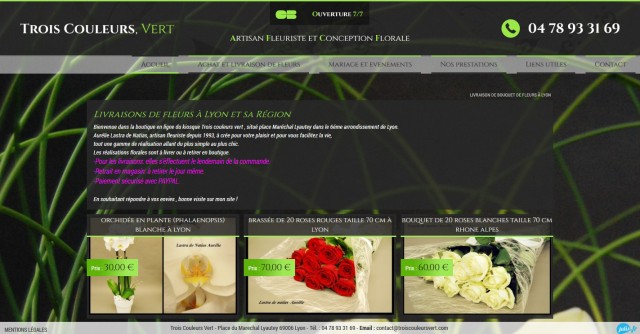 Faire livrer des roses à Lyon - Trois Couleurs Vert