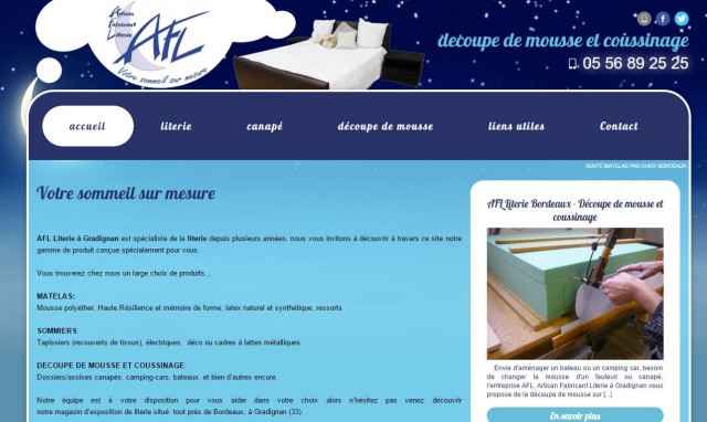 Vente à prix discount de matelas, sommiers et découpe de mousse - AFL Literie Gradignan 33