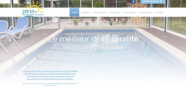 Vente et pose d'abri de piscine sur mesure à Montpellier - Zénith