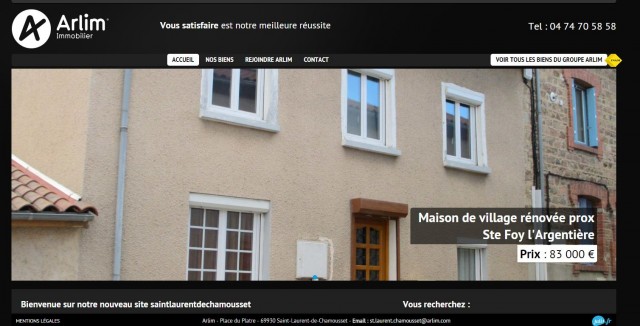 Vente de maisons vers Sainte-Foy-l'Argentière - Arlim