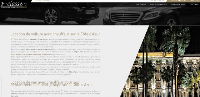 Véhicule haut de gamme avec chauffeur sur la Côte d'Azur - 1ère Classe