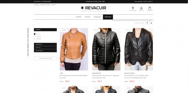 Vente en ligne de vêtements cuirs à prix cassés - Revacuir